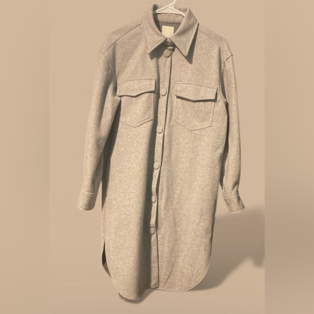 H&M Charcoal Gray Shirt Jacket🤍🌷🤍 - Picture 14 of 15